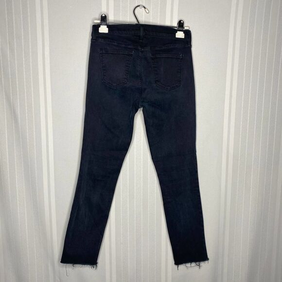 J Brand Skinny Jeans Occult Wash Factory Faded Black Dark Gray Pants Raw Hem 27 - Picture 11 of 11